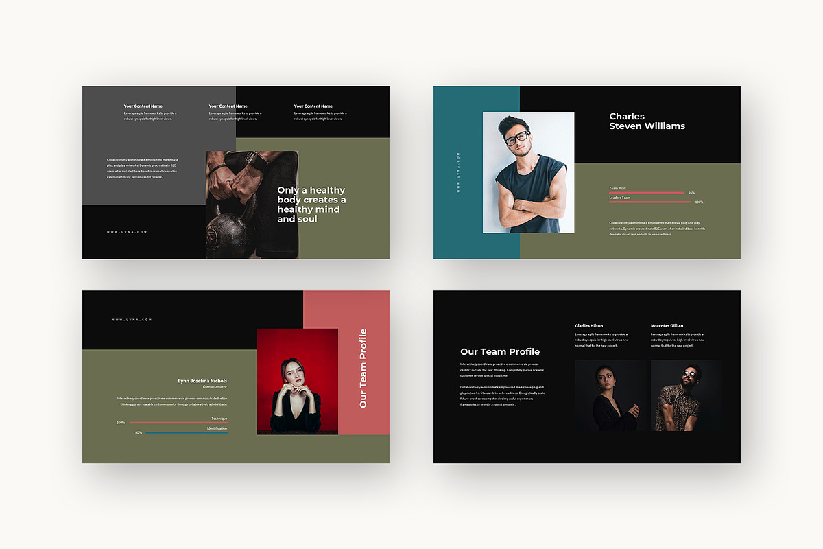 Uvna : Gym & Fitness Powerpoint, a Presentation Template by Punkl Camp (Photo 12 of 16)