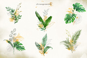 Watercolor & Gold Tropical Leaves, an Object Illustration by Papatongartist (Thumbnail 8 of 10)