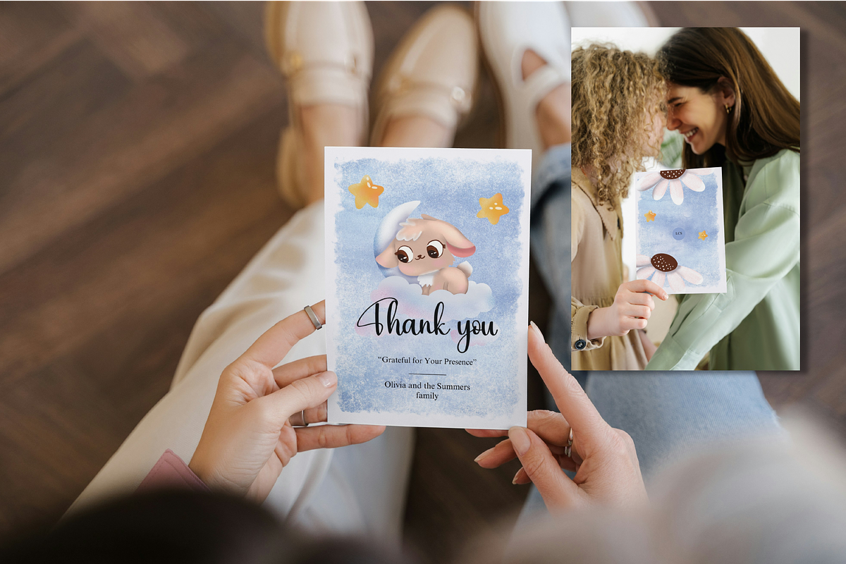 Cute Thank You Card Template, a Card Template by Little Creative Scribbles (Photo 2 of 3)