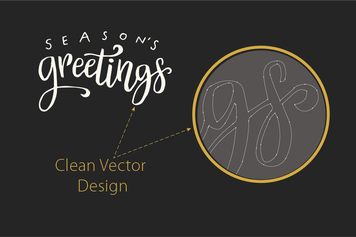 Christmas Calligraphic Badge Pack, a Decorative Illustration by Vitek Graphic (Photo 2 of 7)