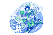 Skiing Resort Web Illustrations, a Sport Illustration by Alex Krugli (Thumbnail 12 of 15)
