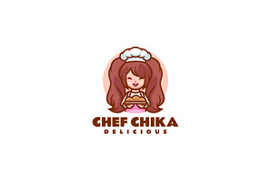 Chef Chika Mascot Logo Design, a Branding & Logo Template by Artnivora.Std