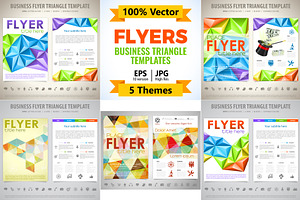 Flyers. Business Triangle Fliers, a Technology Illustration by TAlex