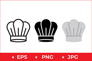 Chef Hat Outline Vector Art, a Solid Icon by Artonix