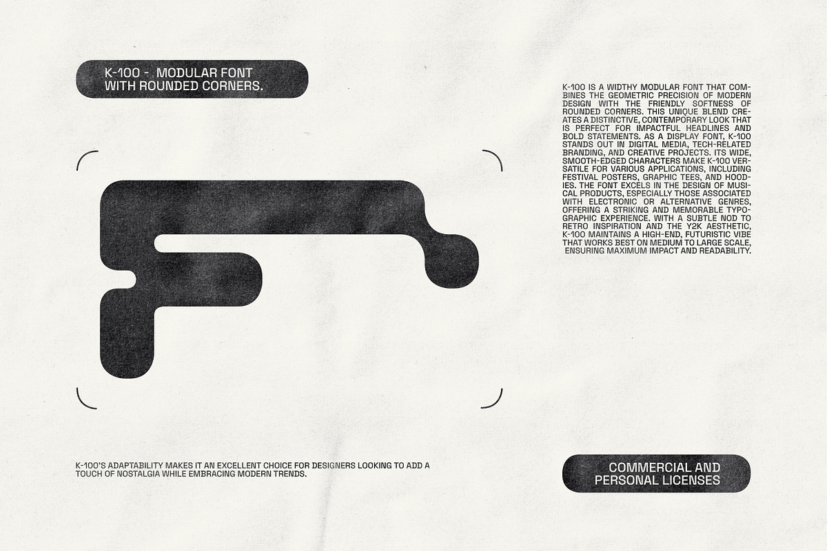 K-100 Font a Pixelated Modular Font, a Sans Serif Font by softulka (Photo 5 of 7)