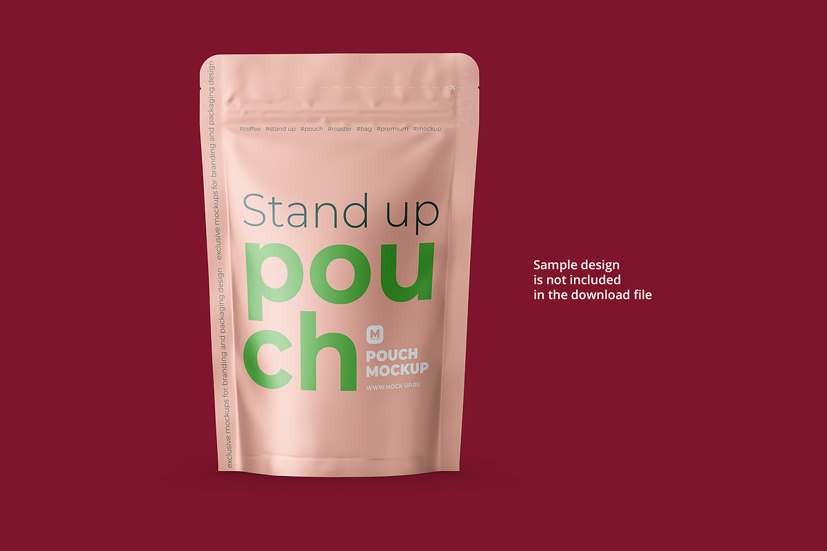 Stand Up Pouch Mockup Front view, a Cups & Container Mockup by easymock (Photo 12 of 12)