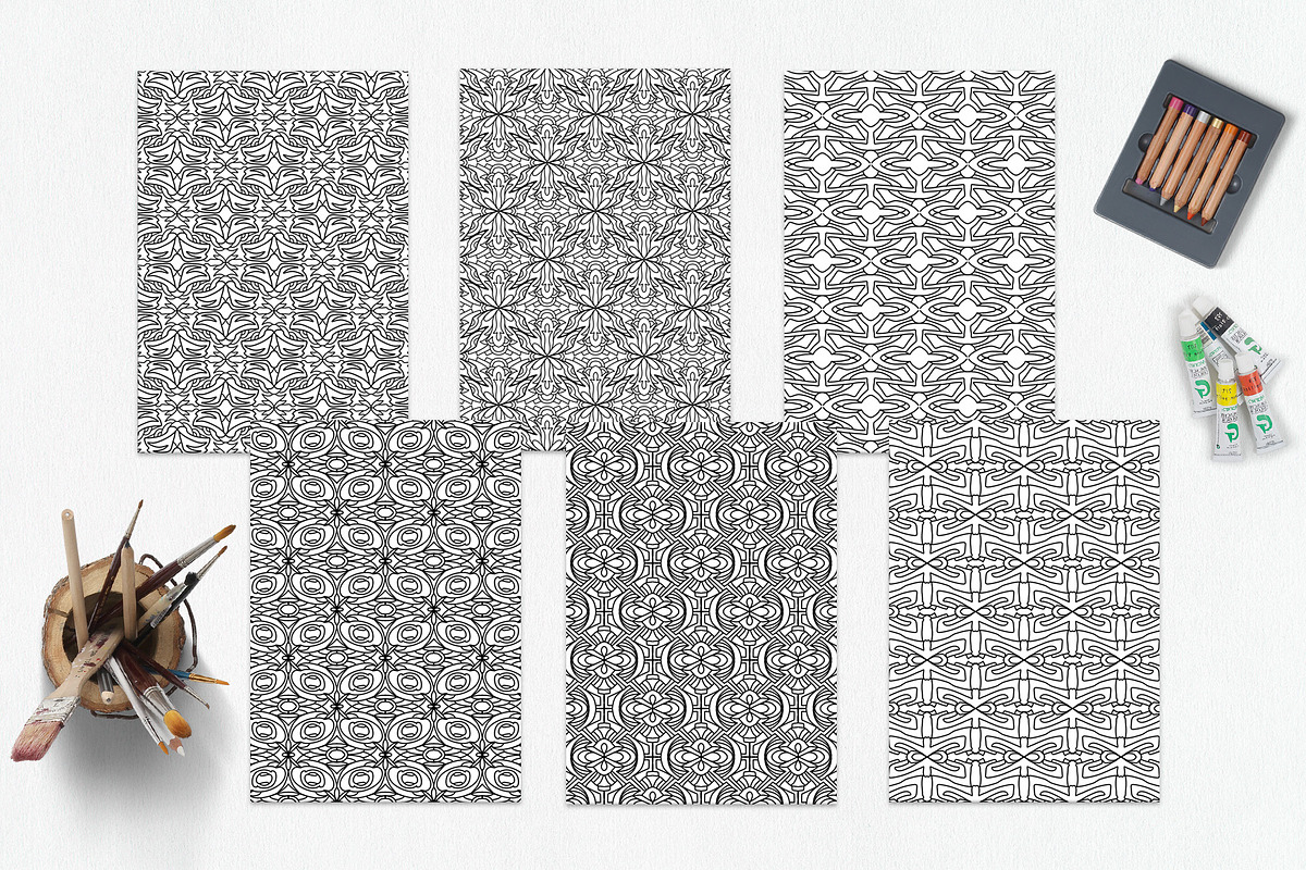 Patterns for coloring PDF,JPG vol-03, a Brochure Template by dnapslvsk (Photo 3 of 6)