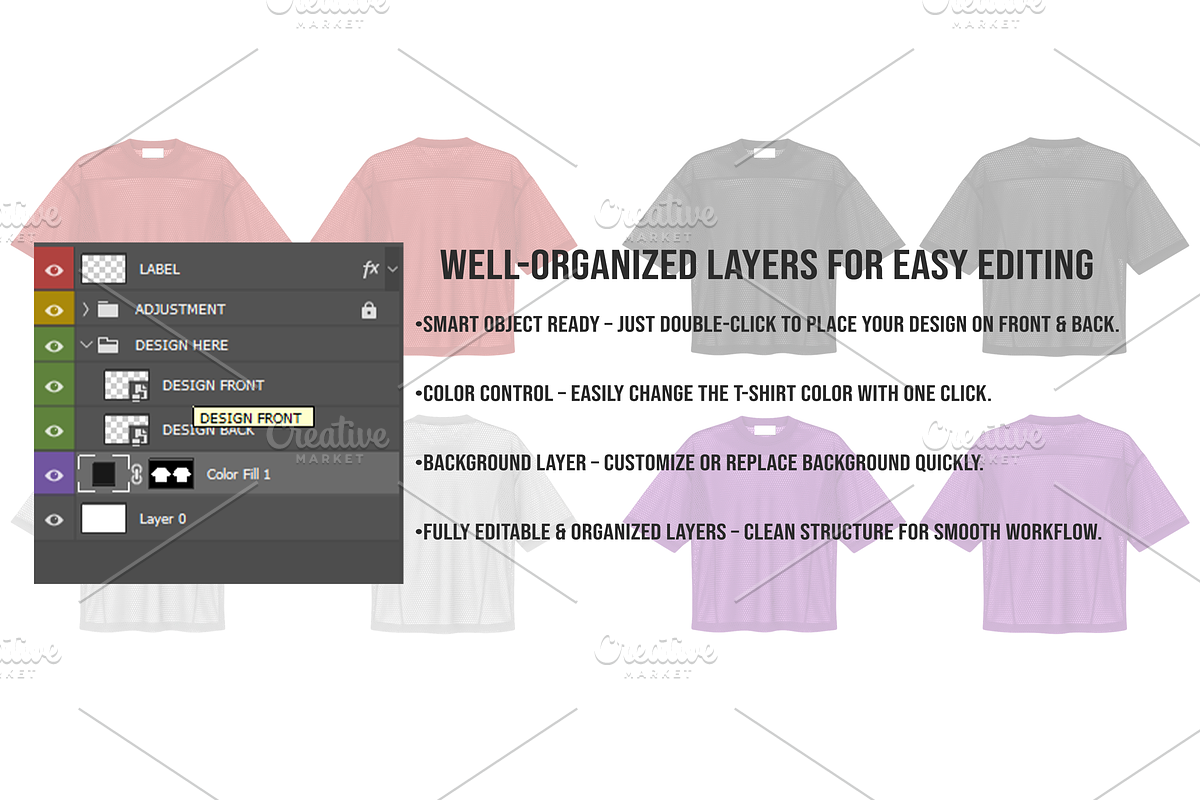 Unisex Mesh Jersey Mockup – Editable, a Shirt Mockup by std.badboy (Photo 4 of 4)