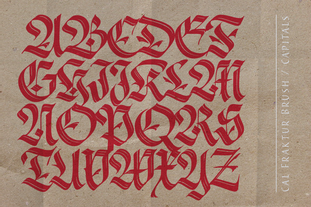 Cal Fraktur Brush, a Blackletter Font by Posterizer KG (Photo 4 of 9)