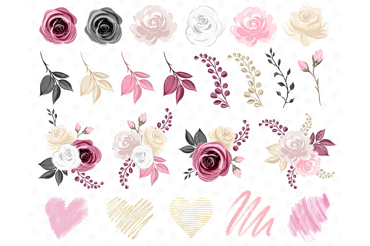 Valentine Day clip art, Romantic, an Illustration by Collart Studio (Photo 4 of 10)