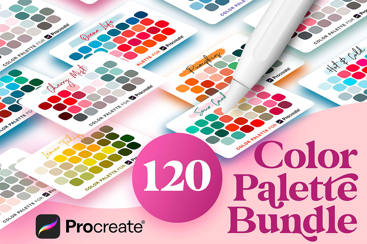 120 Procreate Color Palettes Bundle, a Palette Add-On by RadekBroz (Photo 1 of 9)