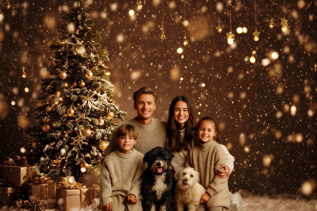 Falling Snow Christmas Tree Backdrop, a Background Photo by Winwin Design Art (Photo 1 of 2)