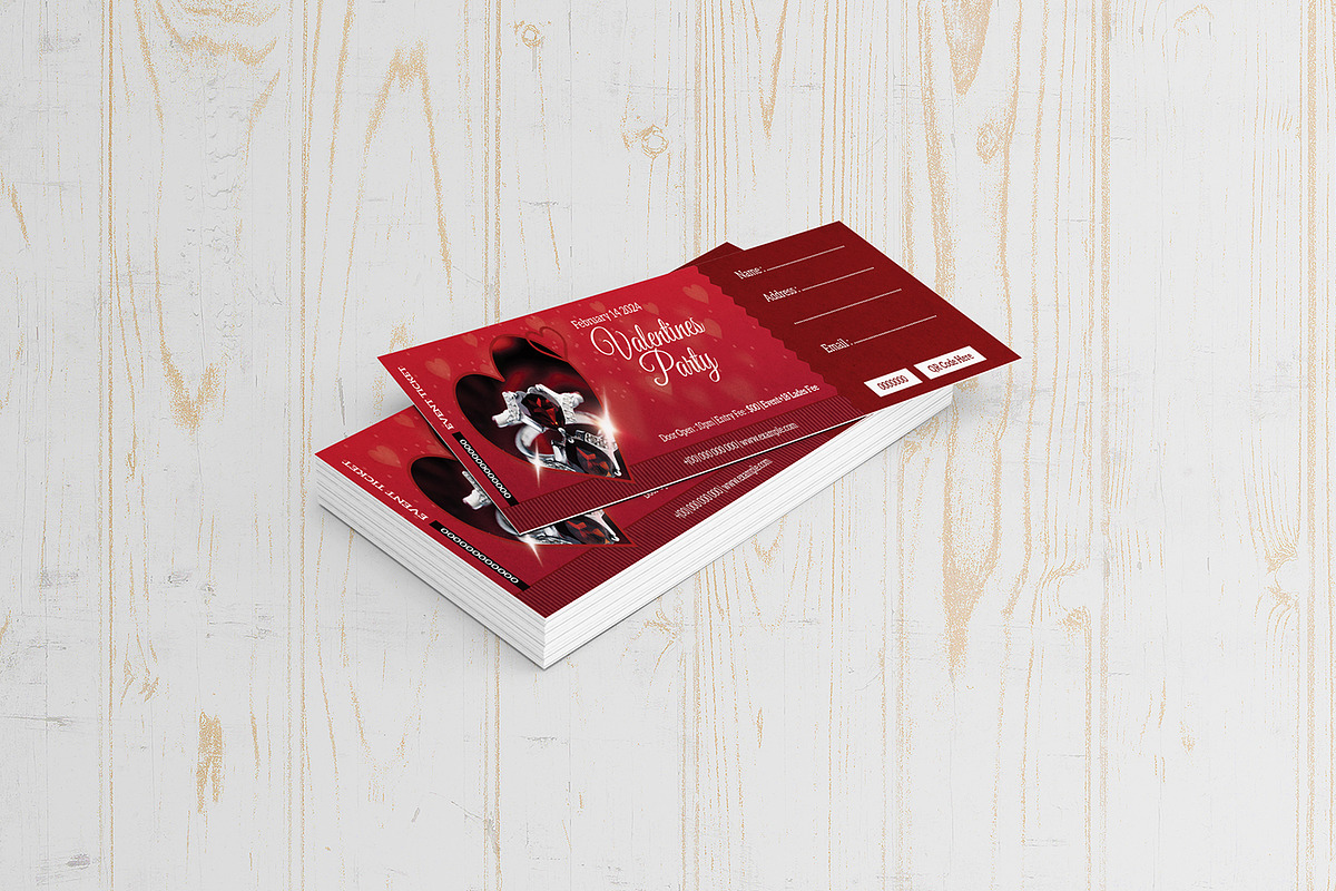 Valentines Day Party Ticket, a Stationery Template by Template Shop (Photo 3 of 4)