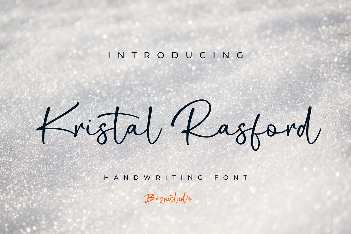 Kristal Rasford Handwriting, a Handwritten Font by Basnistudio (Photo 1 of 10)