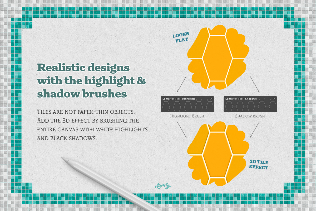 Tile Pattern Procreate Brushes, a Brush Add-On by Nico-Ng (Photo 5 of 13)