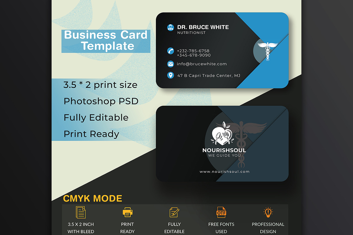 Medical business card template, a Business Card Template by kamalrawat_gd (Photo 1 of 3)