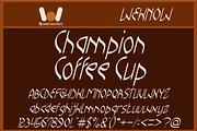 Champion Coffee Cup font, a Font by weknow (Thumbnail 1 of 7)
