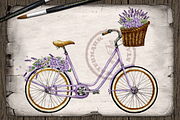 Lavender Ride Bicycle Illustration, a Decorative Illustration by DioFlow (Thumbnail 2 of 5)