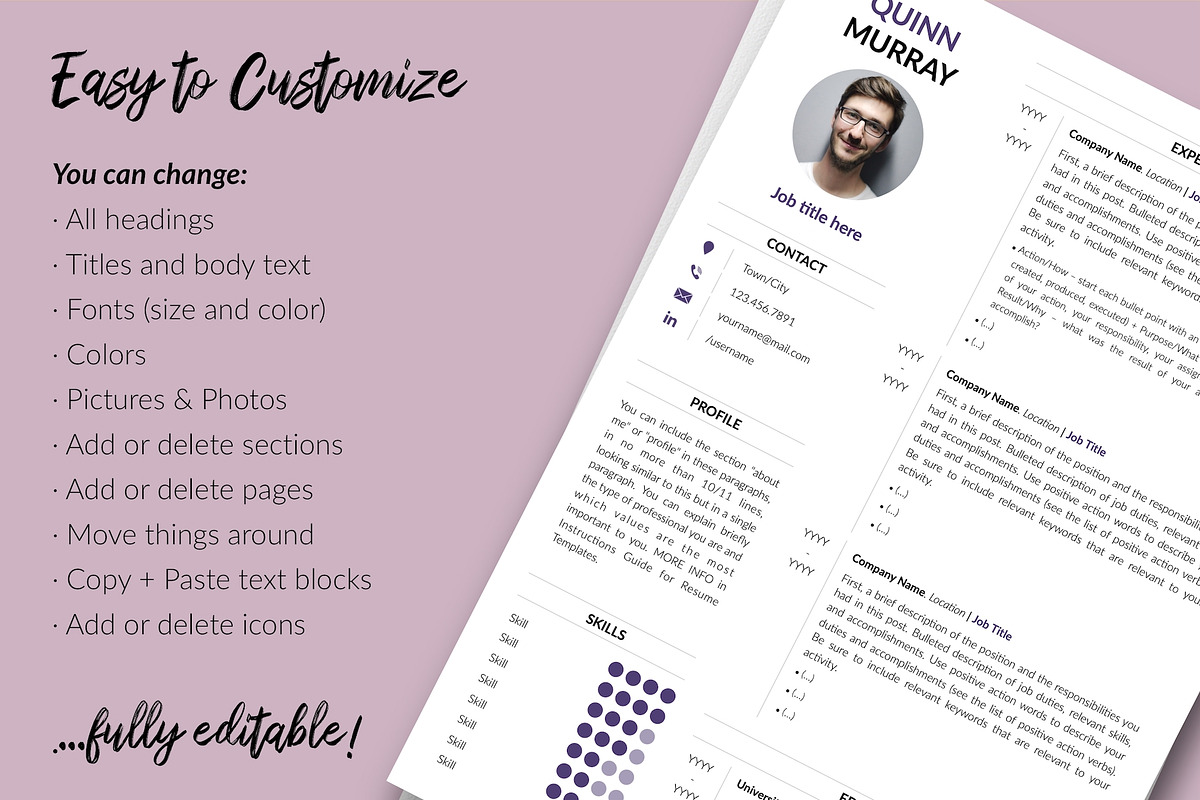 Modern Resume Template / CV - Quinn, a Resume Template by Templates Design Co. (Photo 13 of 17)