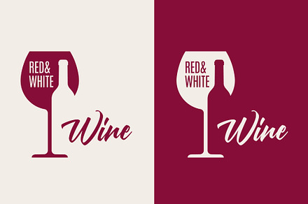 Wine Logo WIth Wine Glass And Bottle