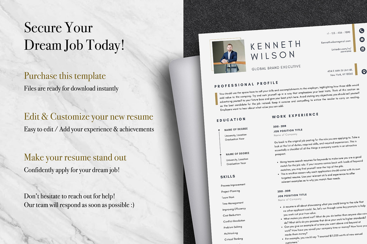 Modern Resume Canva Template | Canva, a Resume Template by Lux Resume (Photo 9 of 9)