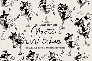 Martini Witch Clipart, Halloween, an Object Illustration by The October Creative