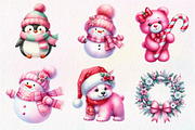 Pink Sweet Cute Christmas Clipart, an Illustration by Dream Creation (Thumbnail 6 of 7)