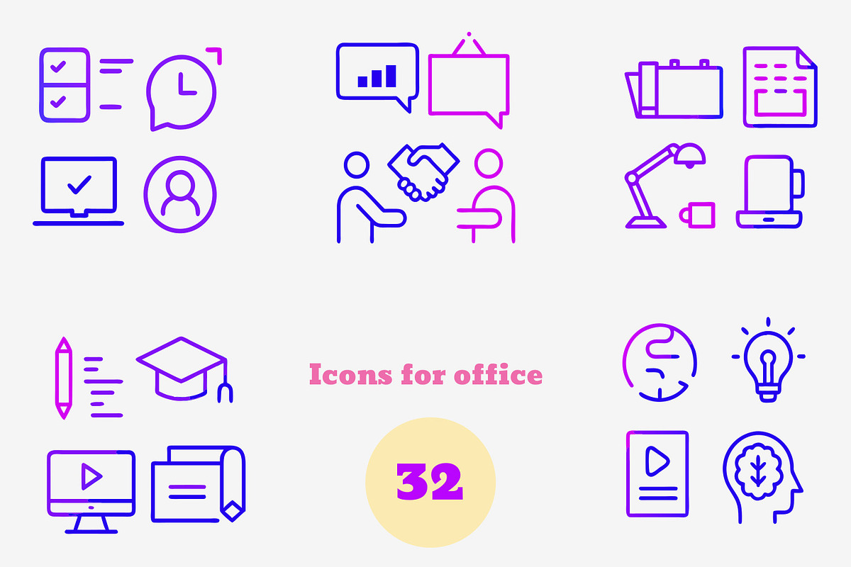 Set icons office, an Icon by Click and a Moment (Photo 1 of 2)