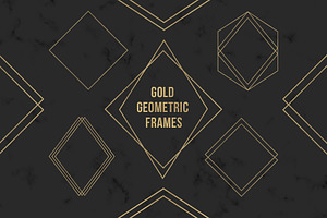 Gold Geometric Frames Clipart