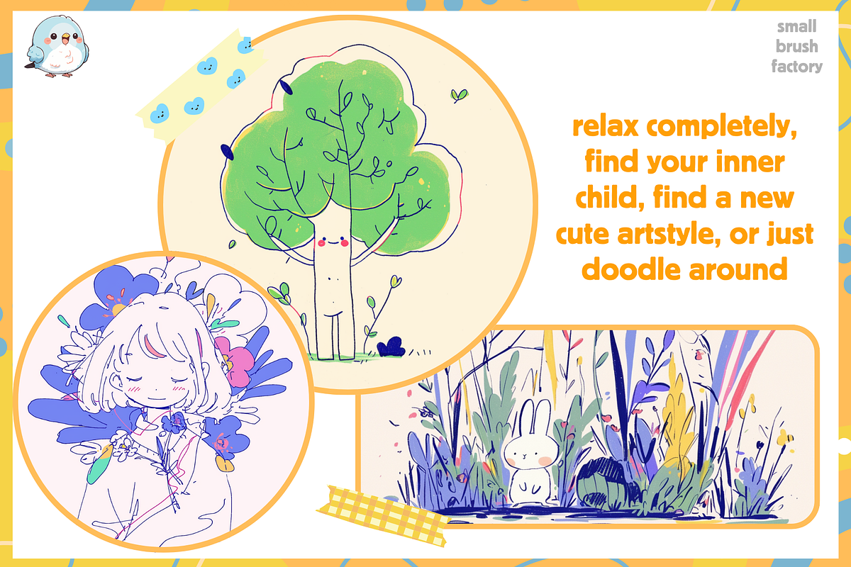 Procreate Childlike Doodle Brushes, a Brush Add-On by Cozy Brushery (Photo 3 of 10)
