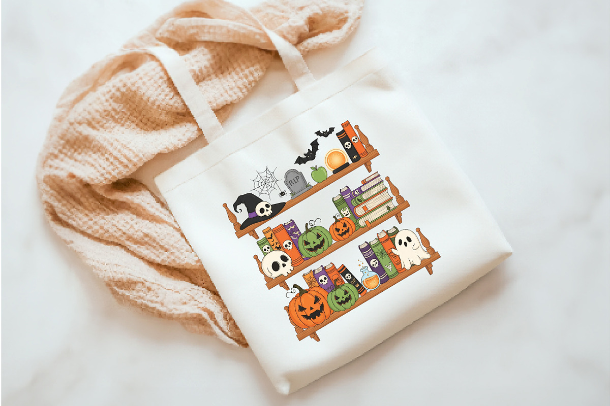 Halloween Library PNG, an Illustration by Watercolor design (Photo 3 of 3)
