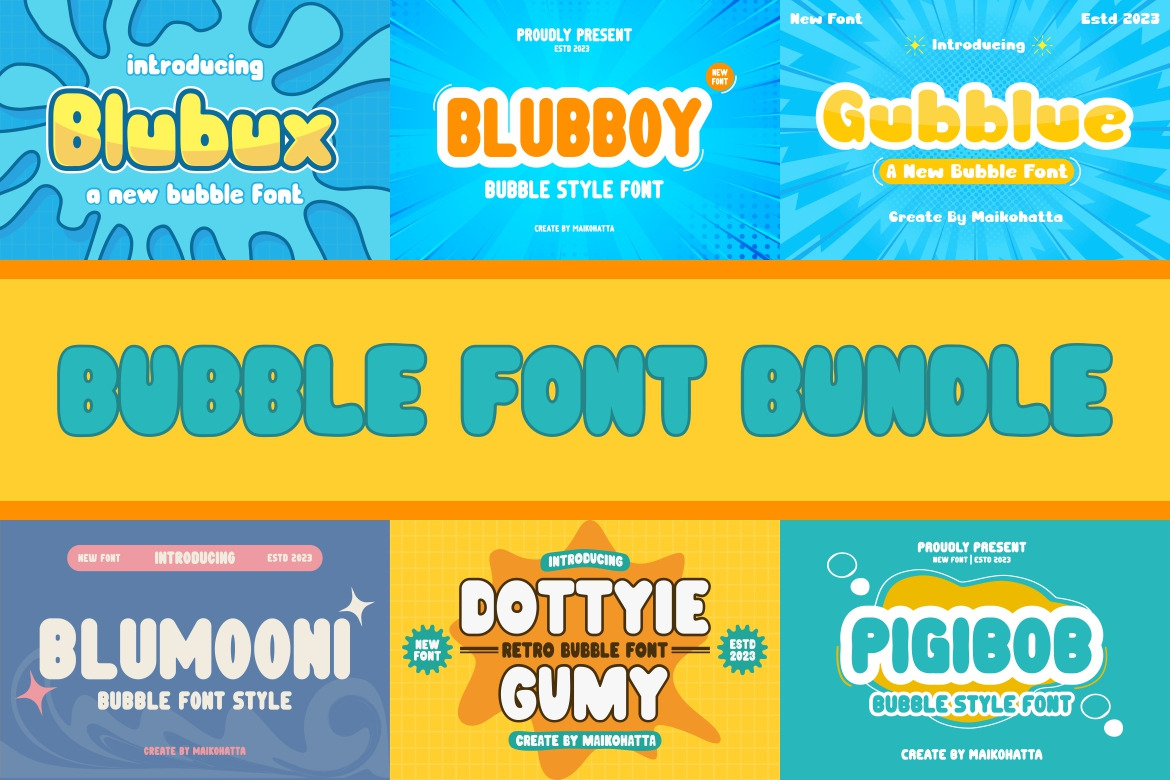 Bubble Font Bundle, a Font by MaikoHatta
