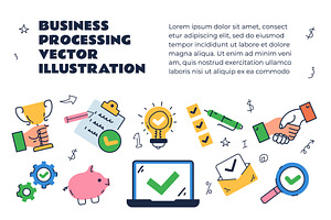 Business line art presentation slide, a Templates & Theme by PrettyVectors