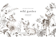 WILD GARDEN Pencil Sketch Clipart, a Decorative Illustration by Muse Artist (Thumbnail 1 of 14)