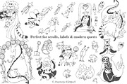 Hand-Drawn Medieval Doodle Cats, an Illustration by Anastasiya Klempach (Thumbnail 4 of 6)