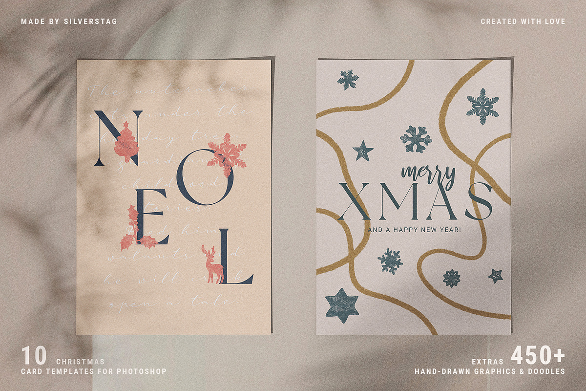 Christmas Card Templates & Extras, a Card Template by SilverStag Type Foundry (Photo 11 of 20)