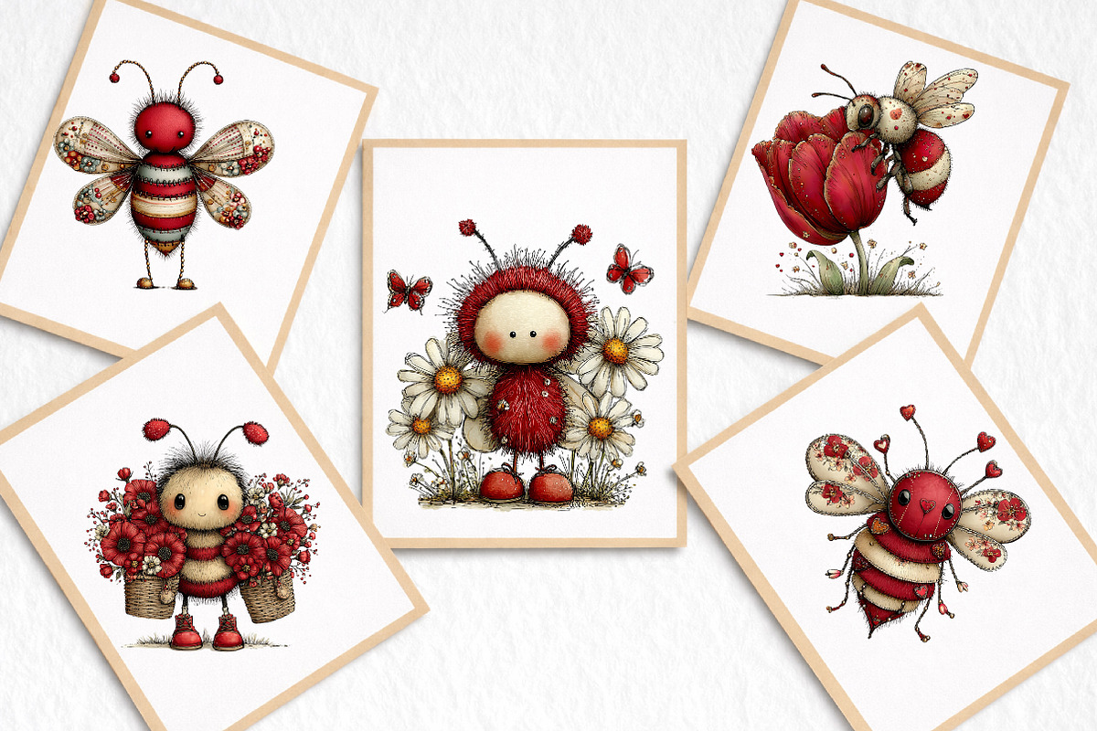 Whimsical Spring Bee Clipart PNG, an Illustration by DreamArtGraphic (Photo 8 of 8)