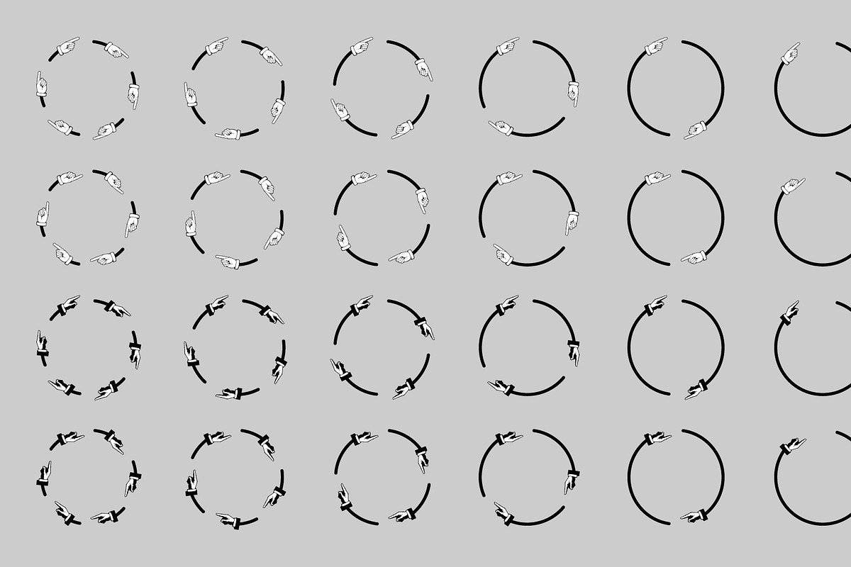 Set of Round Directional Arrows, an Outline Icon by hkmonir (Photo 1 of 3)