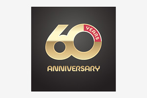 60 Years Anniversary Vector Logo