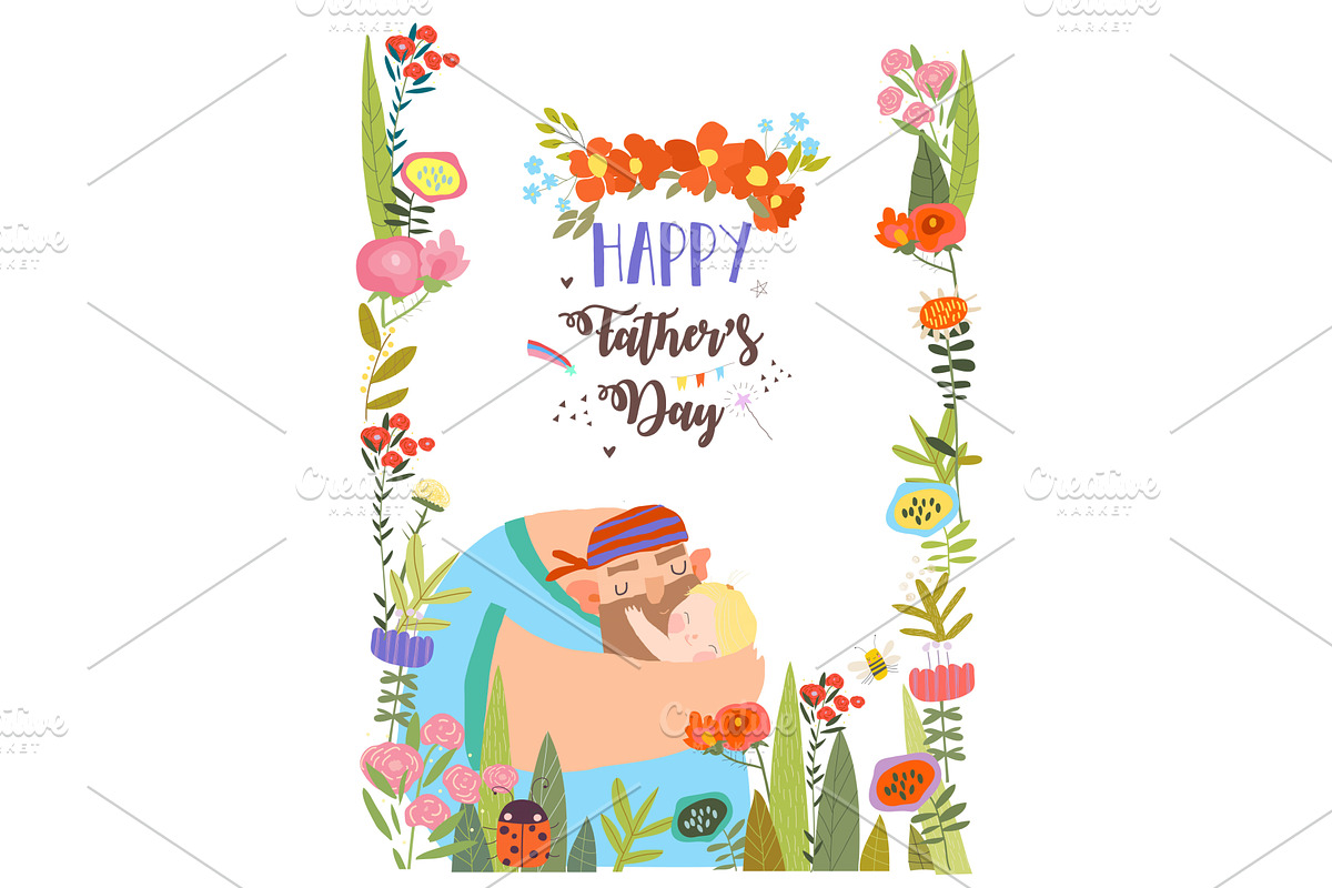 Cute Floral Frame Composed with, a Person Illustration by Maria Starus