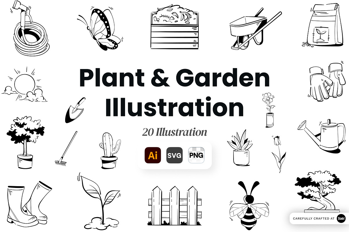 Plant & Garden Illustration Set, an Object Graphic by SLAB! Design (Photo 1 of 3)