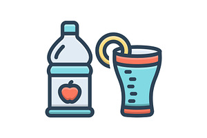 Juice fruit color icon, a Duotone Icon by Creative priyanka