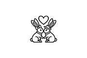 Cute Bunny Love Silhouette Icons, an Illustration by Creativeshirt (Thumbnail 17 of 51)