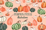 Pumpkin Patch Watercolors, an Illustration by One and Only Paper (Thumbnail 1 of 2)
