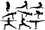 26 Yoga poses. Silhouettes. Part 1, a Healthcare Illustration by tamara.comotomka (Thumbnail 2 of 3)