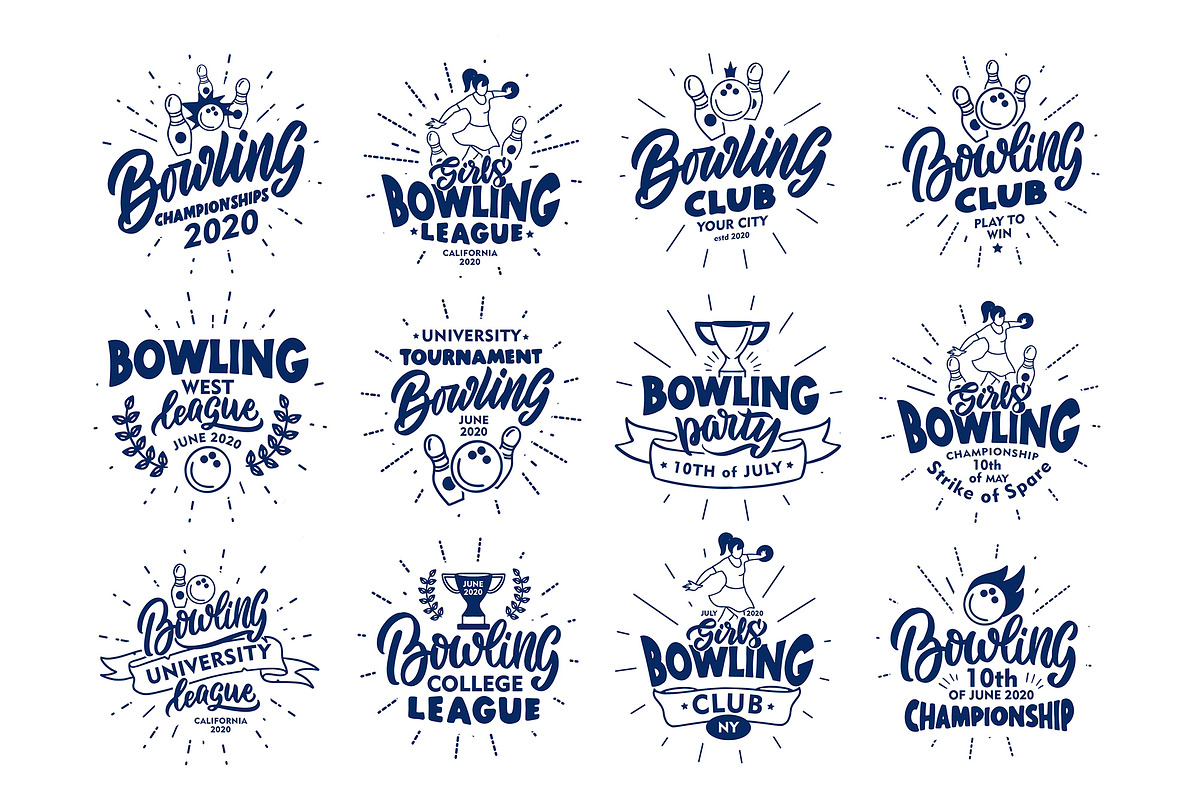 Set of logo Bowling, a Branding & Logo Template by Lettering_Logo (Photo 2 of 5)