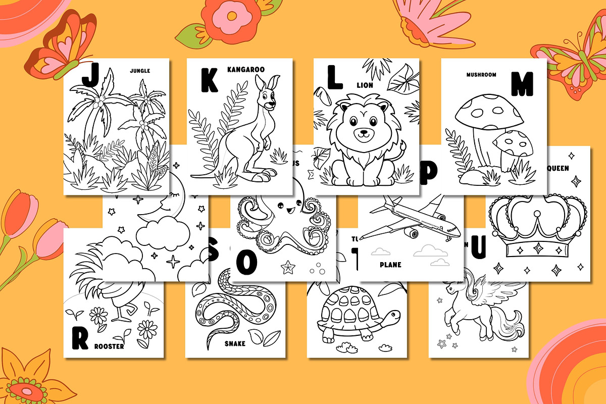 ALPHABET Coloring Book, an Education Illustration by ChristinaDesigns (Photo 5 of 6)