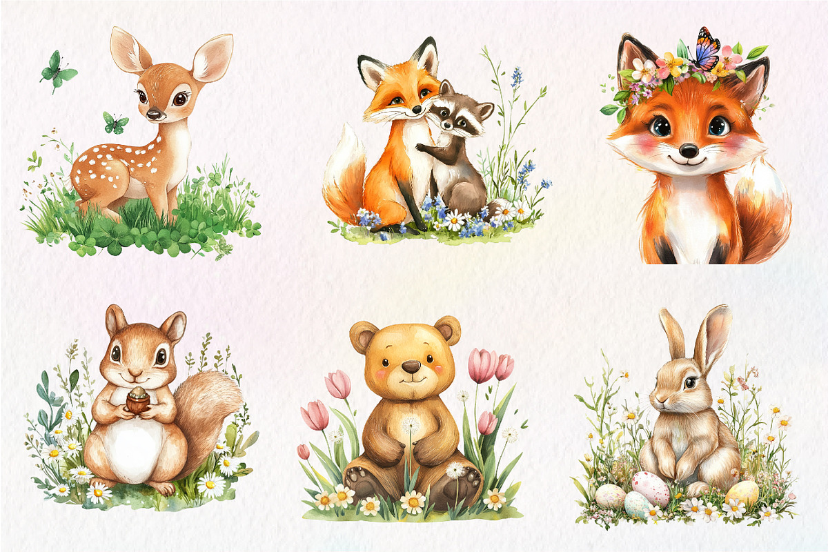 Forest Spring Woodland Animals, an Illustration by CreationArt (Photo 5 of 5)