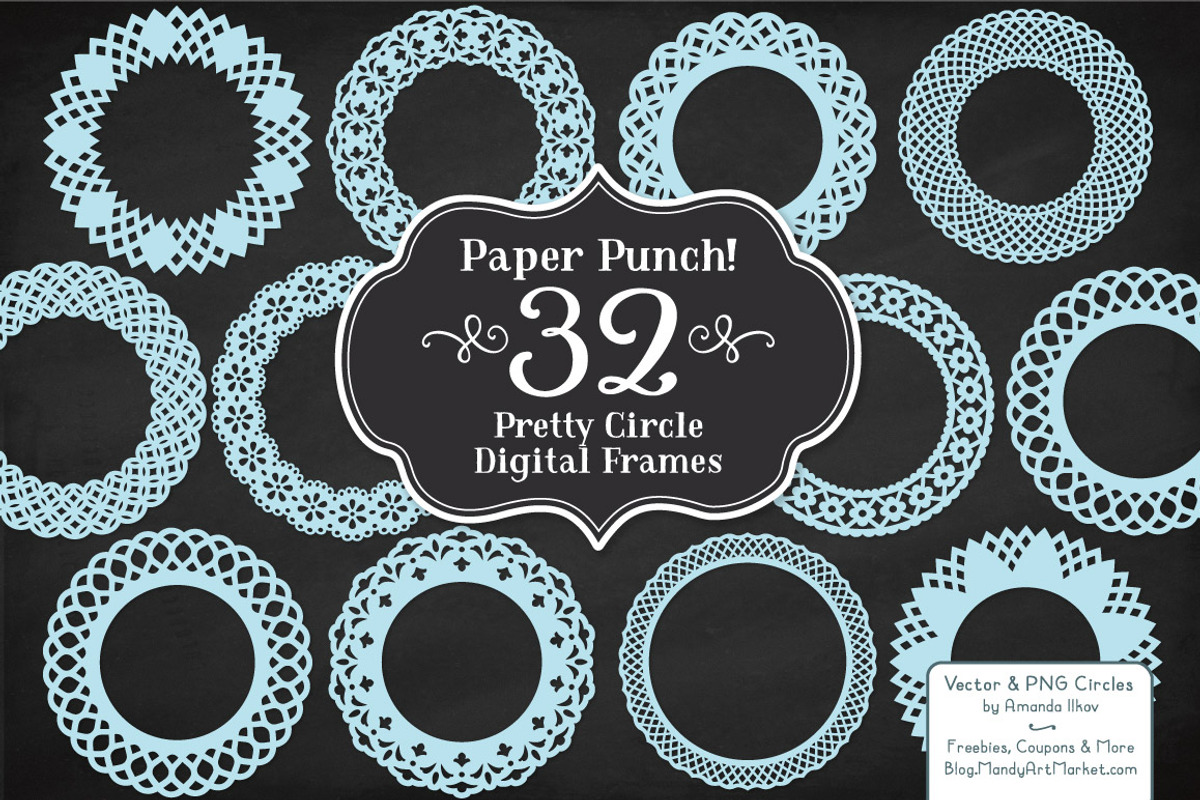 Soft Blue Lace Circle Frames, an Illustration by Amanda Ilkov (Photo 3 of 5)