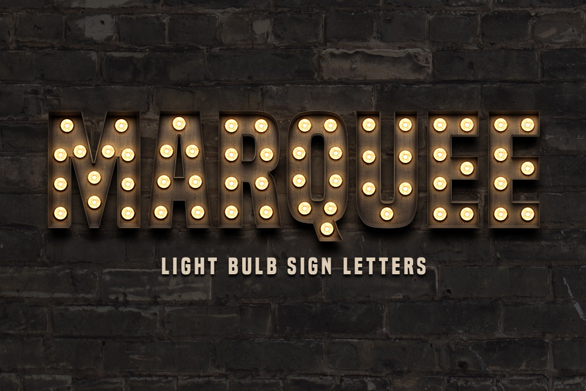 Marquee: Light Bulb Sign Letters, an Object Graphic by Medialoot (Photo 1 of 6)